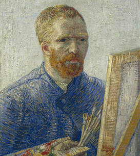 Vincent van Gogh, 'Self Portrait as an Artist' (detail), January 1888. Oil on Canvas, 65.5 x 50.5 cm. Signed and dated on the stretcher lower right: Vincent / 88. Van Gogh Museum, Amsterdam (Vincent van Gogh Foundation)